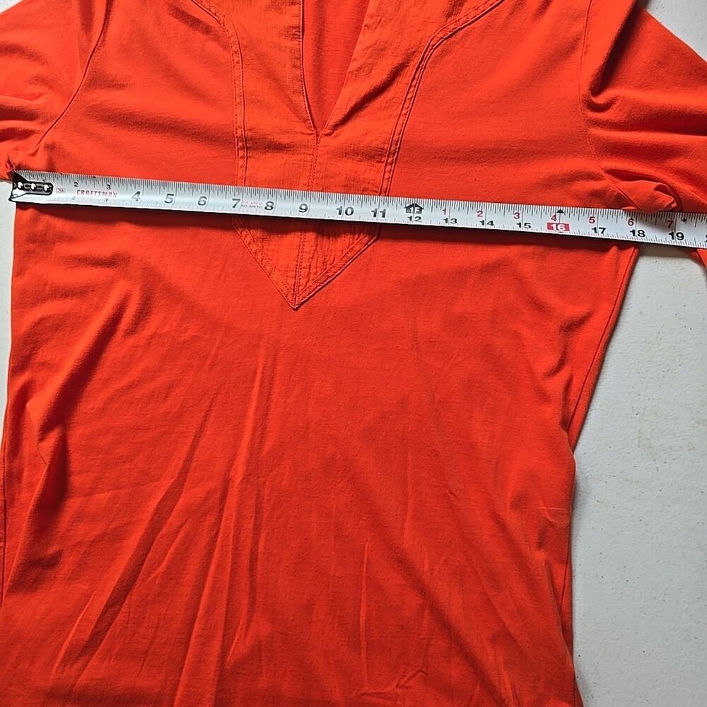 Lauren Ralph Lauren Orange Medium M‎ 3/4 Sleeve Pullover Tunic T-shirt - Picture 4 of 7
